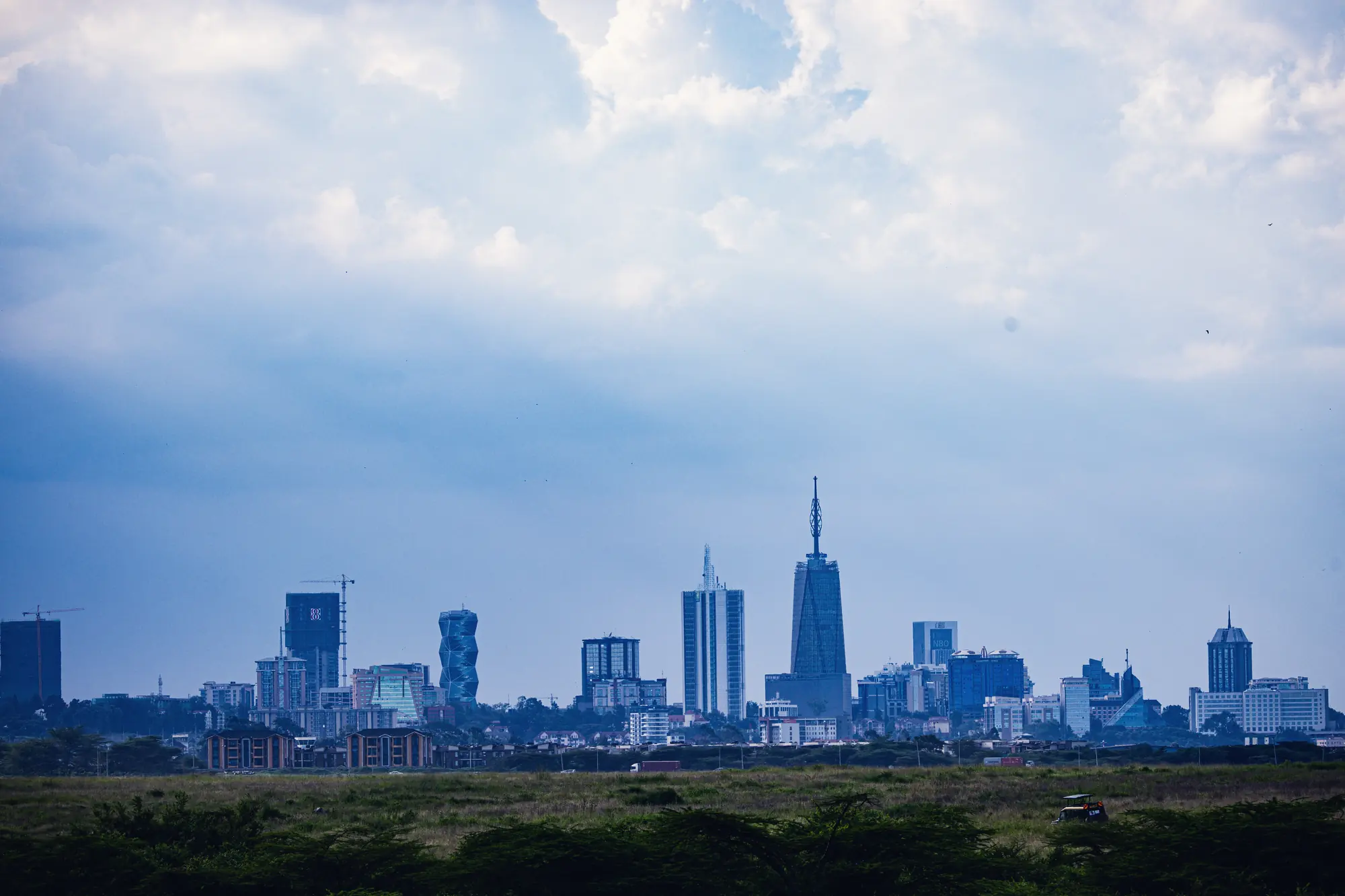 Nairobi's skyline seen across the national park